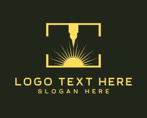 Cnc - Industrial Laser Spark logo design