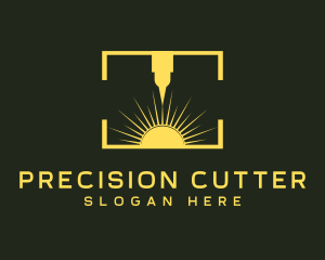 Cutter - Industrial Laser Spark logo design