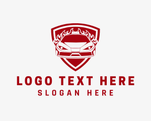 Driving - Sports Car Shield logo design