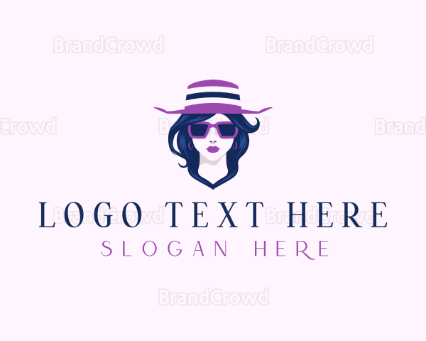 Lady Hat Fashion Logo