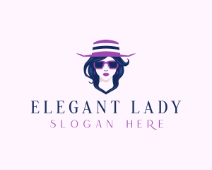 Lady Hat Fashion logo design