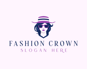 Lady Hat Fashion logo design