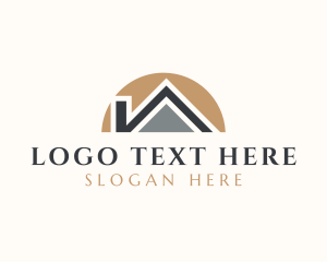 Simple Modern Home Roofing Logo