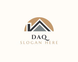 Simple Modern Home Roofing Logo
