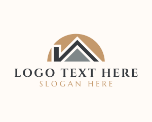 Accommodation - Simple Modern Home Roofing logo design