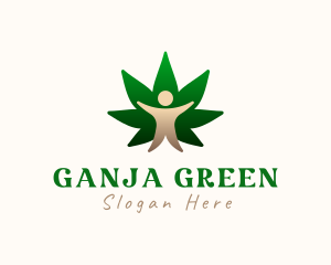 Human Hemp Plant logo design