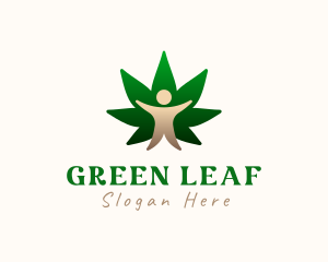 Human Hemp Plant logo design