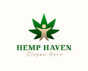 Human Hemp Plant logo design