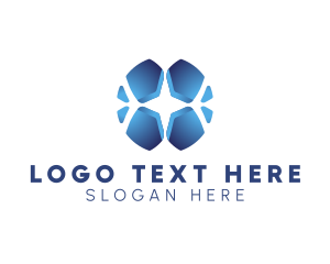 Blue - Modern Cross Mosaic logo design