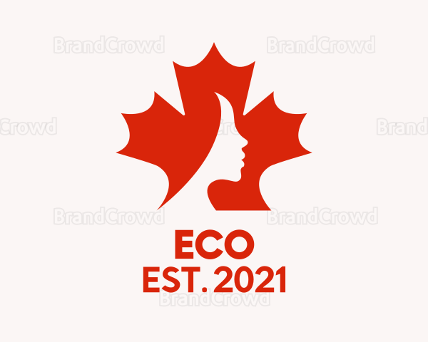 Red Maple Leaf Woman Logo