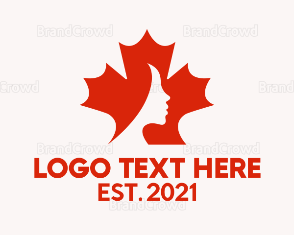 Red Maple Leaf Woman Logo