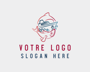 Fishing - Red Fish Boating logo design