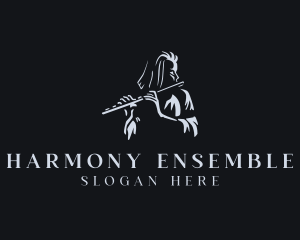 Orchestra - Flute Music Instrumentalist logo design