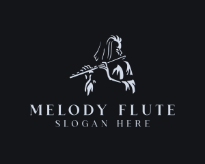 Flute Music Instrumentalist logo design