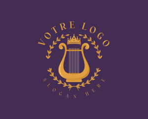 Musical Lyre Harp Logo
