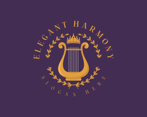 Classical - Musical Lyre Harp logo design