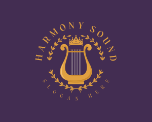 Acoustic - Musical Lyre Harp logo design