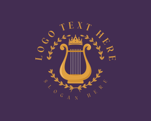 Musical Lyre Harp Logo