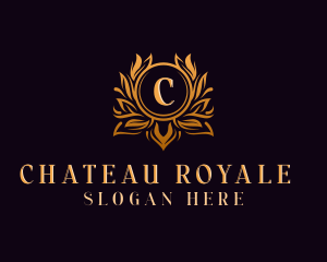 Royal Floral Shield logo design