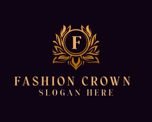 Royal Floral Shield logo design