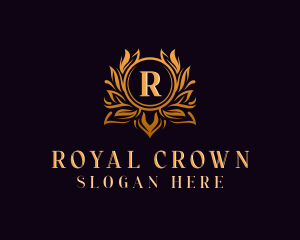 Royal Floral Shield logo design