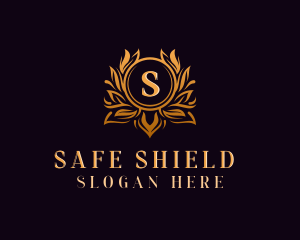 Royal Floral Shield logo design