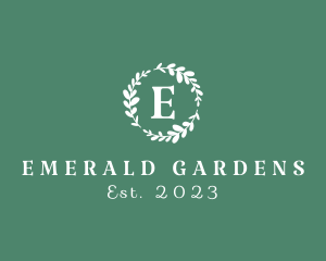 Leafy Natural Wreath logo design