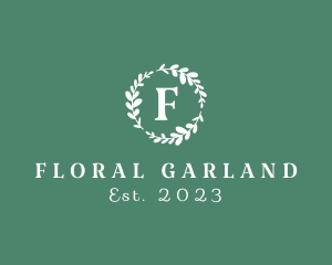 Garland - Leafy Natural Wreath logo design
