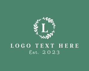 Natural - Leafy Natural Wreath logo design