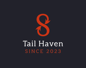 Tail - Devil Tail Number 8 logo design