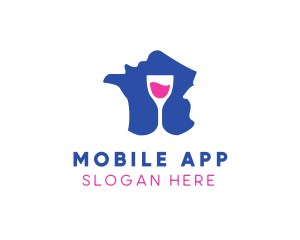 Shape - France Wine Glass logo design