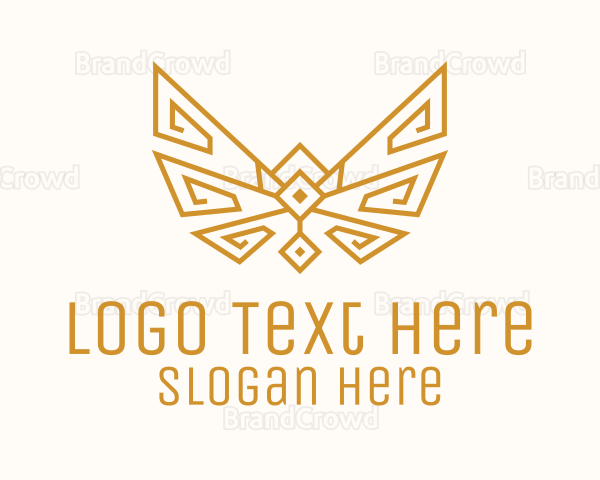 Gold Wings Outline Logo