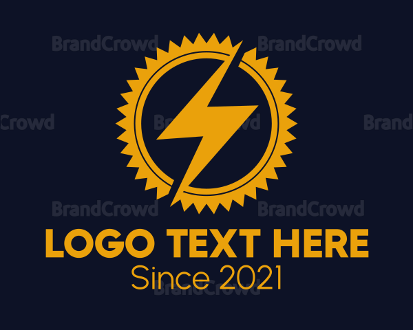 Lightning Cogwheel Badge Logo