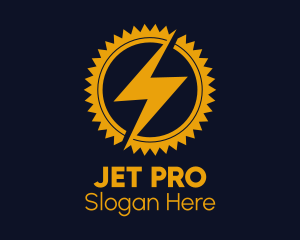 Lightning Cogwheel Badge Logo