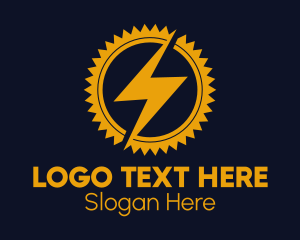 Lightning Cogwheel Badge Logo