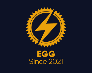 Gear - Lightning Cogwheel Badge logo design