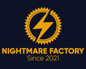 Lightning Cogwheel Badge logo design