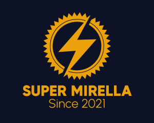 Electric - Lightning Cogwheel Badge logo design