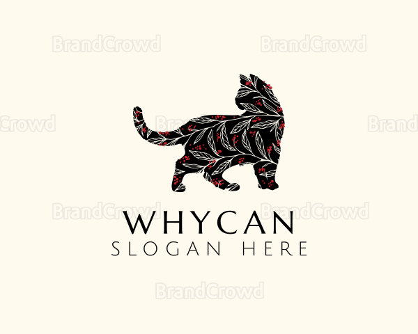 Berry Tea Plant Cat Logo