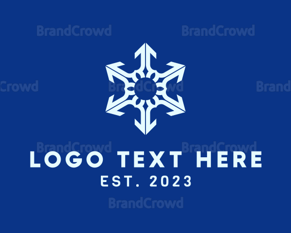 White Winter Snowflake Logo