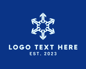 Snowy - White Winter Snowflake logo design