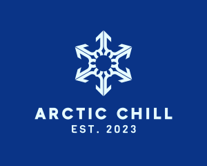 Freezing - White Winter Snowflake logo design