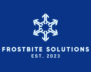 Freeze - White Winter Snowflake logo design