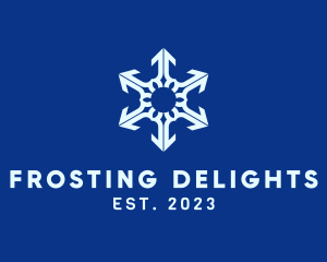 Frosting - White Winter Snowflake logo design