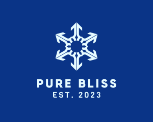 White - White Winter Snowflake logo design