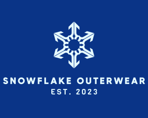 White Winter Snowflake  logo design