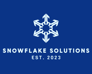 Winter - White Winter Snowflake logo design