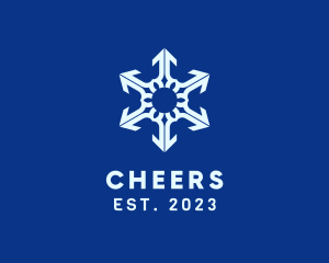 Frozen - White Winter Snowflake logo design