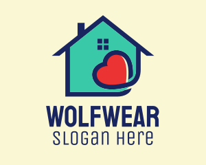 House - Cute Heart Housing logo design