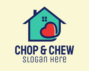 Safe At Home - Cute Heart Housing logo design